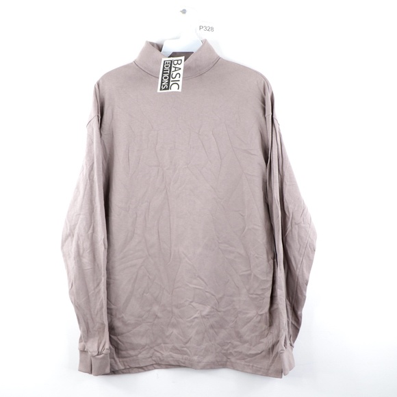 NOS Vintage 90s Streetwear Turtleneck Sweater Gray - Picture 1 of 7